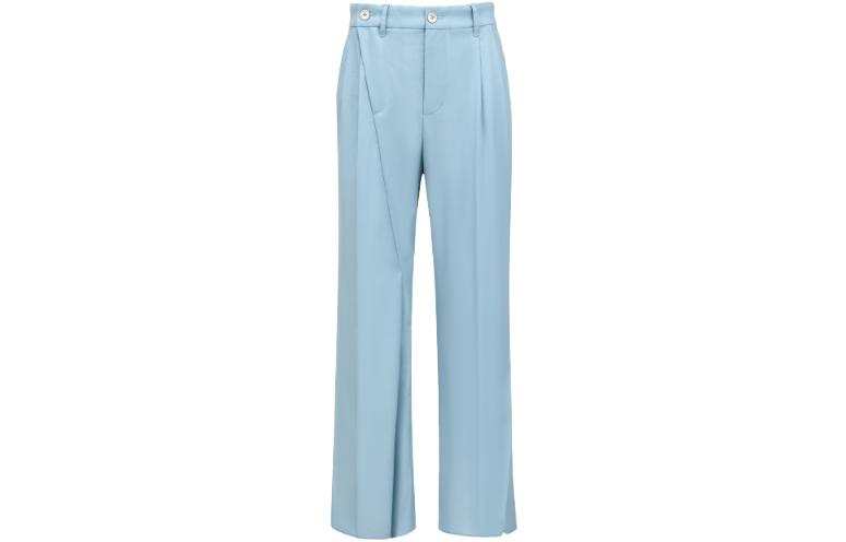 Feng Chen Wang SS23 Casual Pants Women's Light Blue Moderate Straight Fit Pants