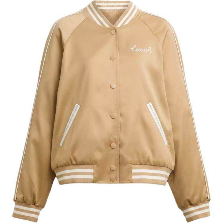 COACH COACH Baseball Jacket Women's Light Umber