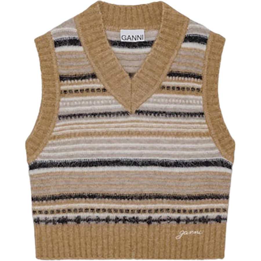 Ganni striped sleeveless jumper