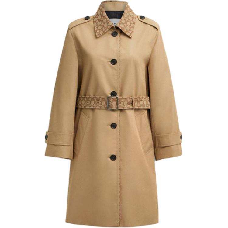 COACH SS25 Trench Coat Women's Khaki