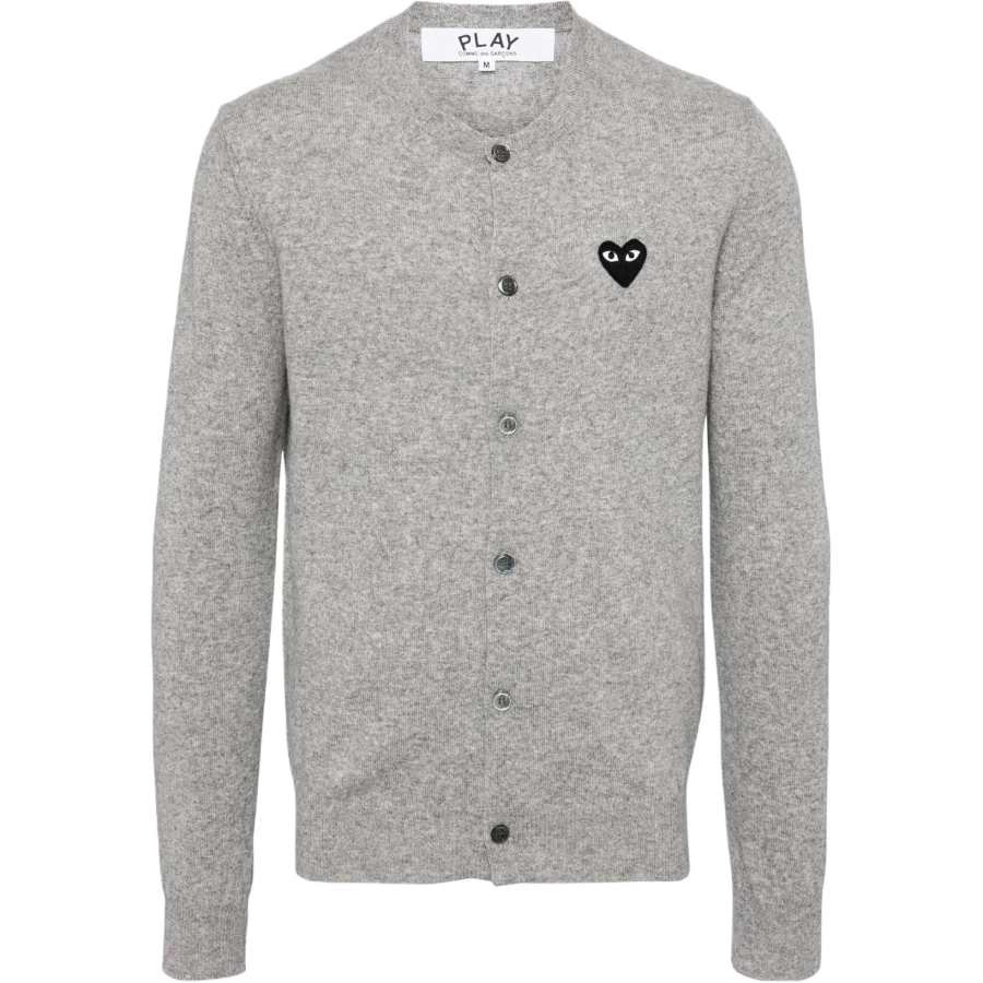 CDG Play Knitwear Men's Gray Crew Neck Moderate Other
