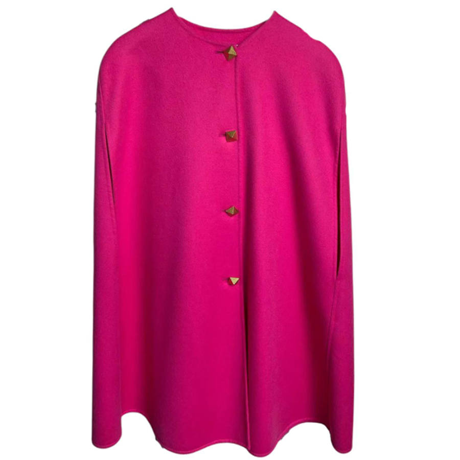 Valentino 20 Fall Winter Collection Cloak Women's Rose Red