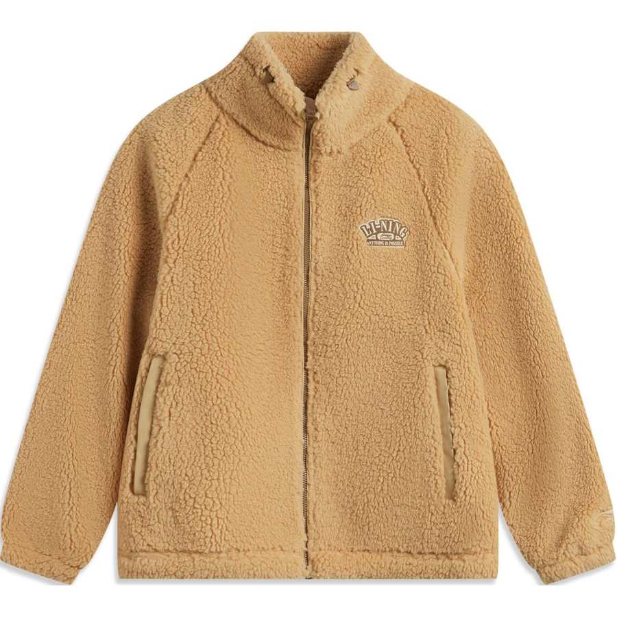 Li-Ning Li Ning Sports Life Collection Fleece Lined Thermal Comfortable Casual Minimalist Style Stand Collar Zippers