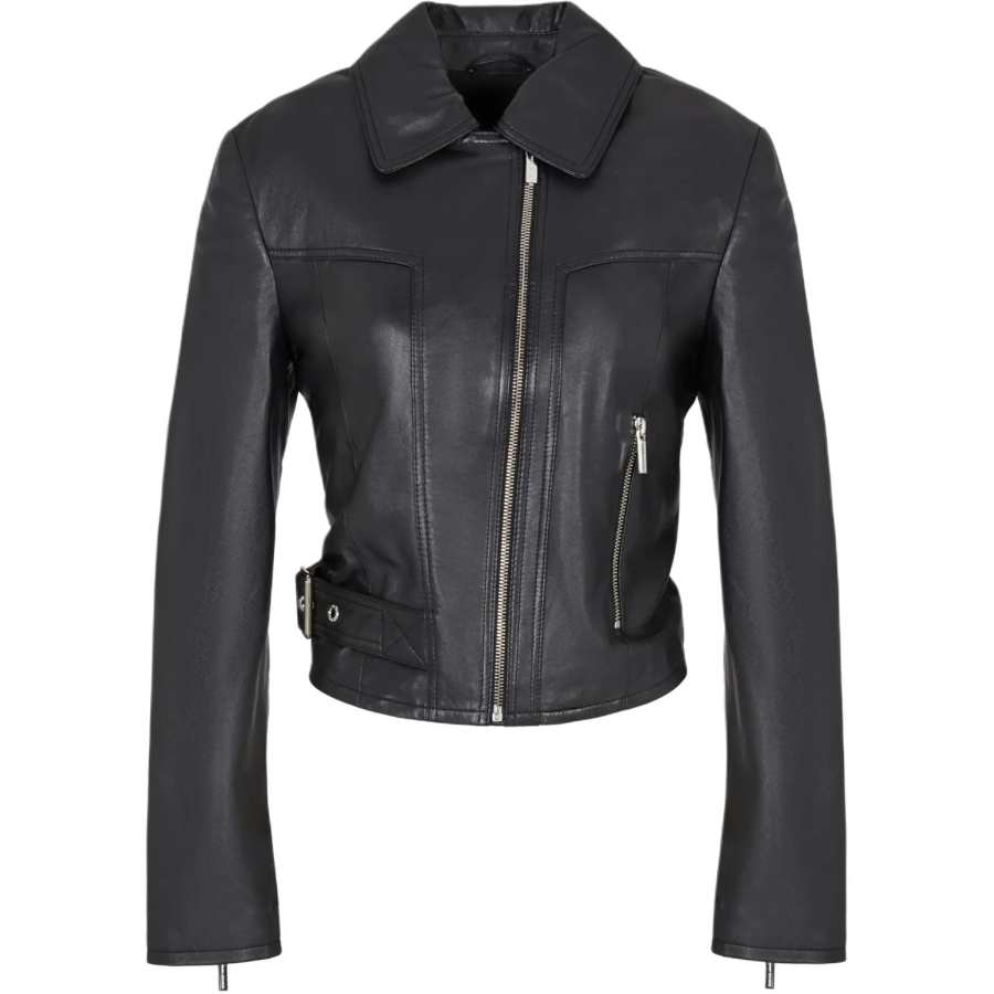 ARMANI EXCHANGE ARMANI EXCHANGE Zipped Buckle Fastened Leather Jacket