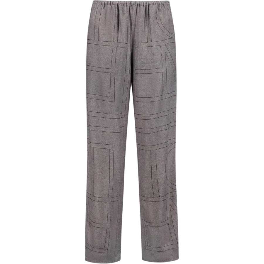 TOTEME Monogram Flannel Straight Leg Trousers