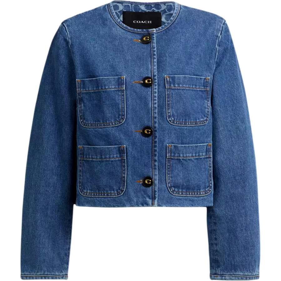 COACH COACH SS25 Denim Jacket Women's Medium Blue