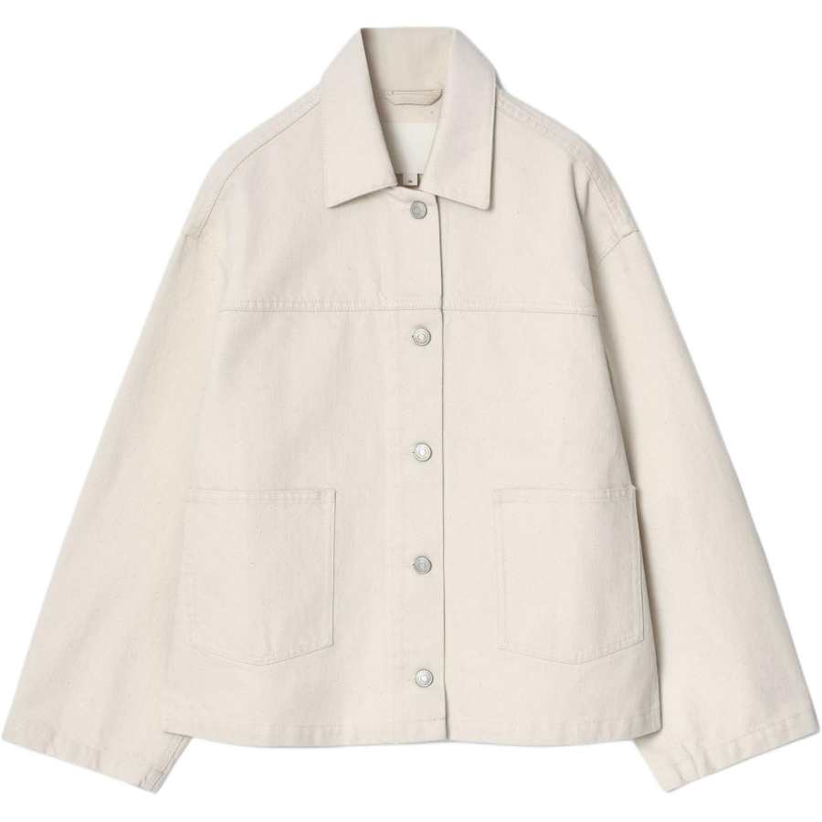 COS Denim Jackets Women's Beige Lapel Moderate