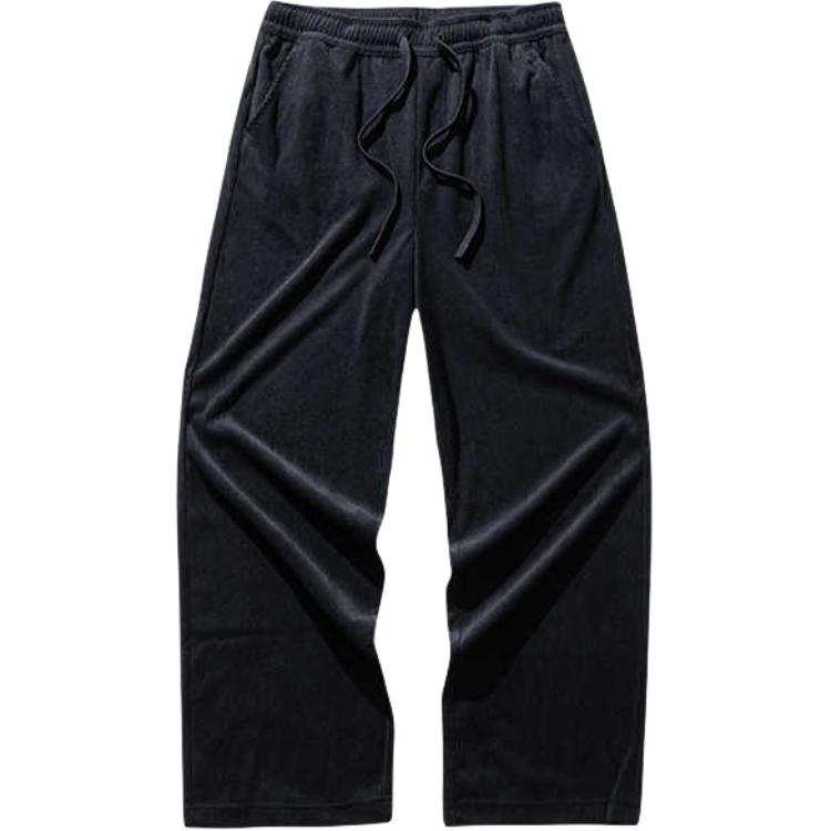 ANTA SUPERSTORE CHAOJIANTA Solid Color Mid Rise Lace Up Comfortable And Breathable Loose Fit Fleece Lined Thermal Straight Fit