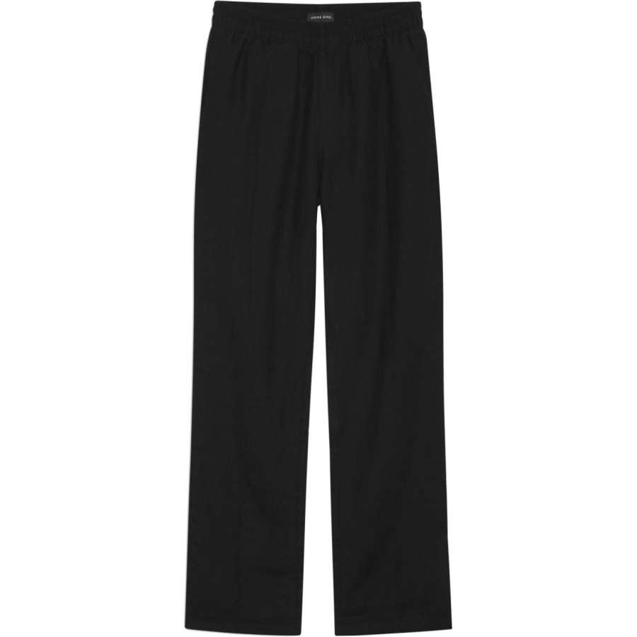 Anine Bing short-slit linen straight trousers