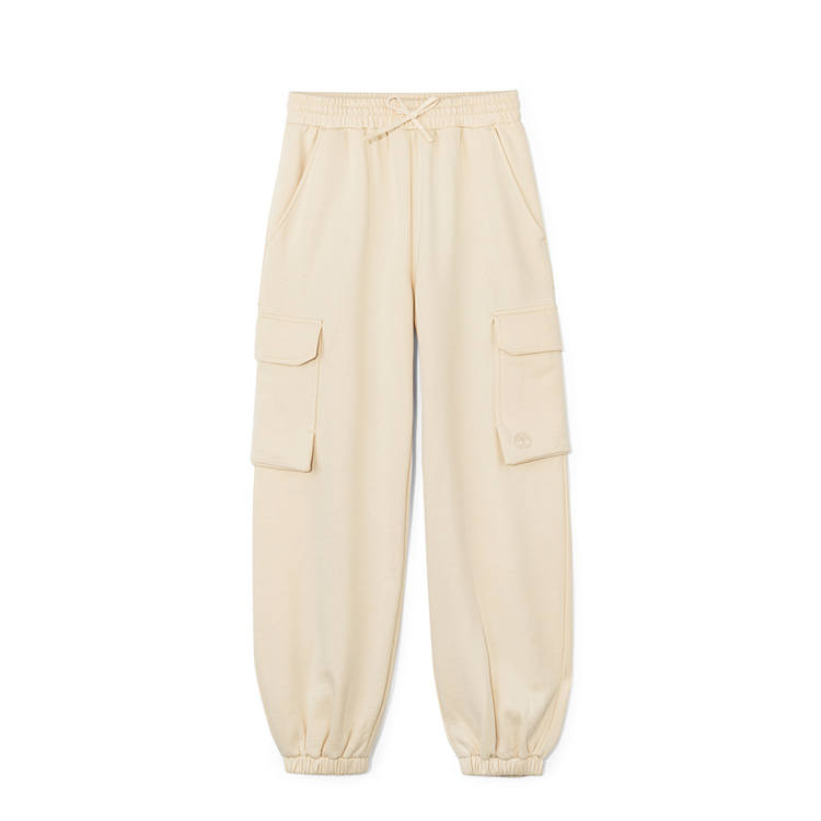 Timberland Outdoor Elastic Cuff Loose Fit Fleece Lined Sweatpants Casual Pants Women's Light Beige