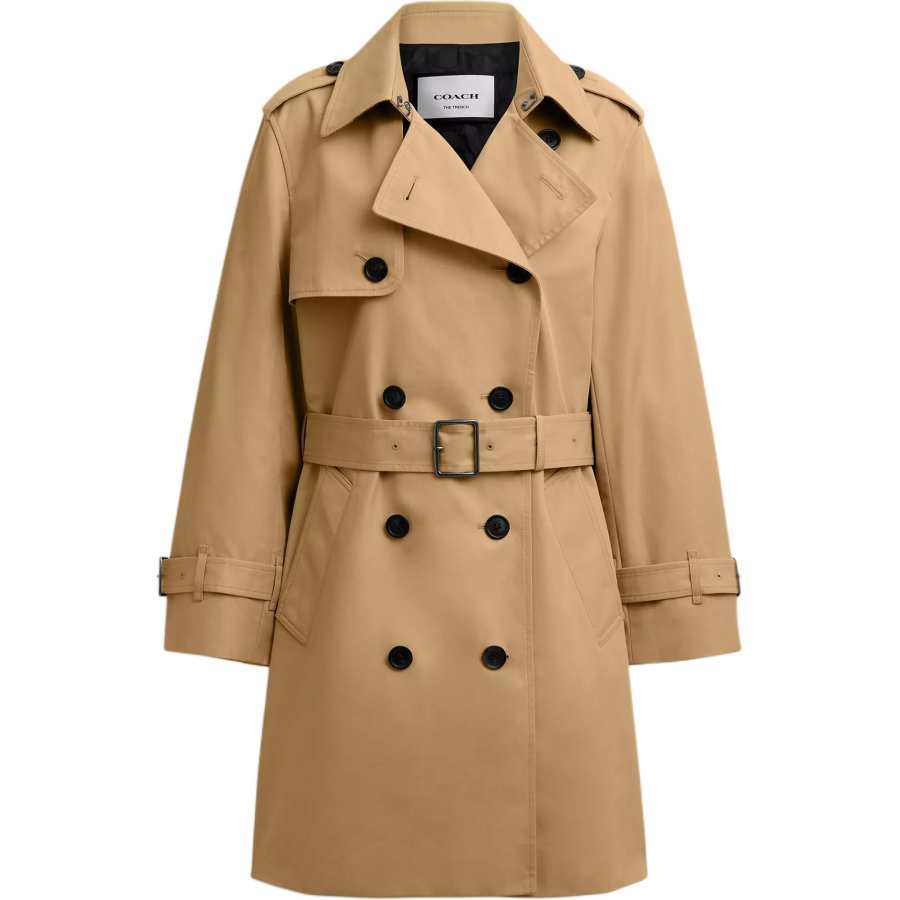 COACH COACH Coats Women's Khaki Lapel Moderate