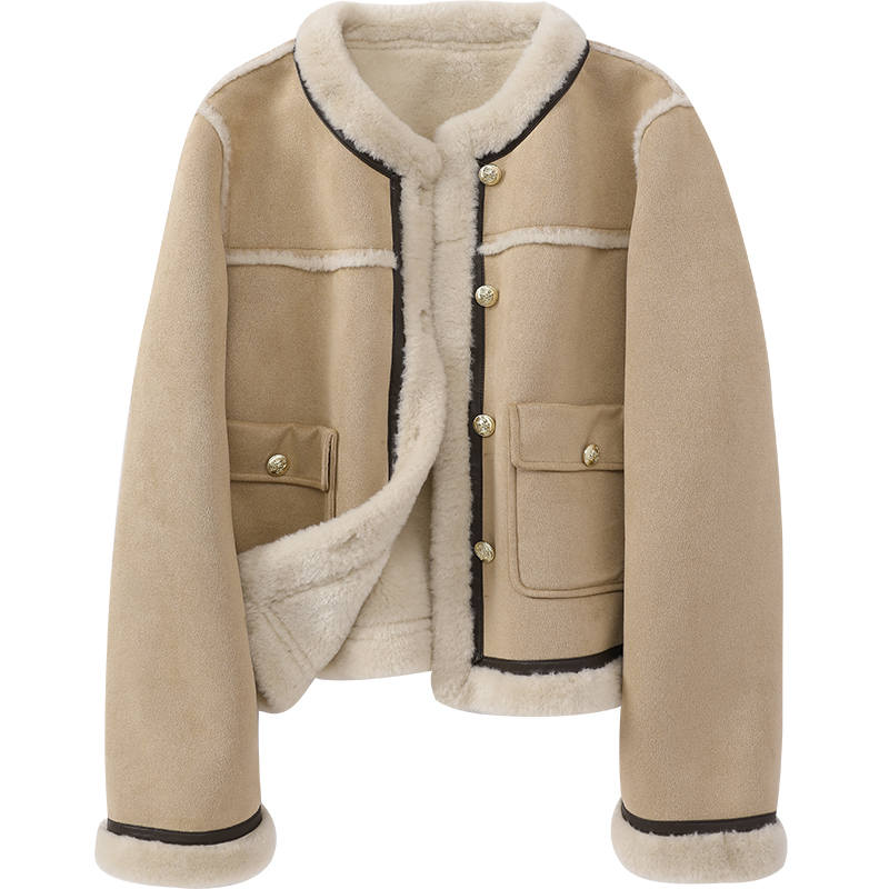 XIANGYING Furs Women's Crew Neck Moderate