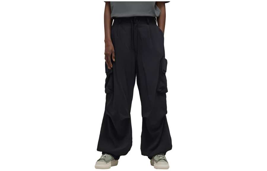 Y-3 Y 3 Casual Pants Women's Black Moderate Cuffed Pants