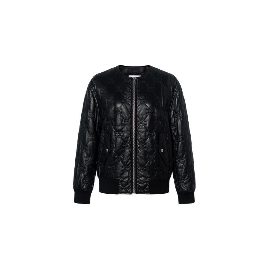 CELINE CELINE Triomphe Bomber Jacket In Soft Lambskin