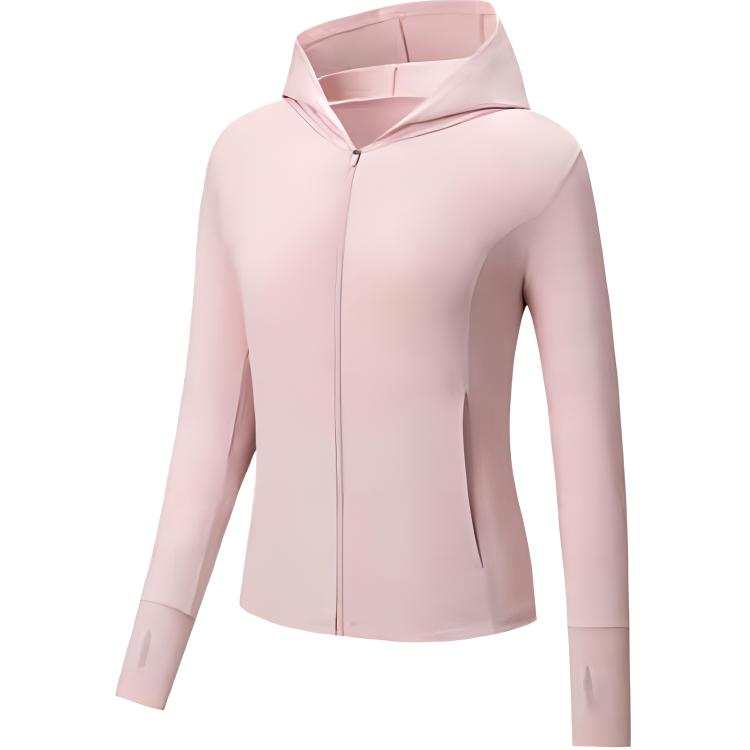 Anta Variety Training Collection Breathable UV Protection Sun Protection Clothing Women's Mousse Pink
