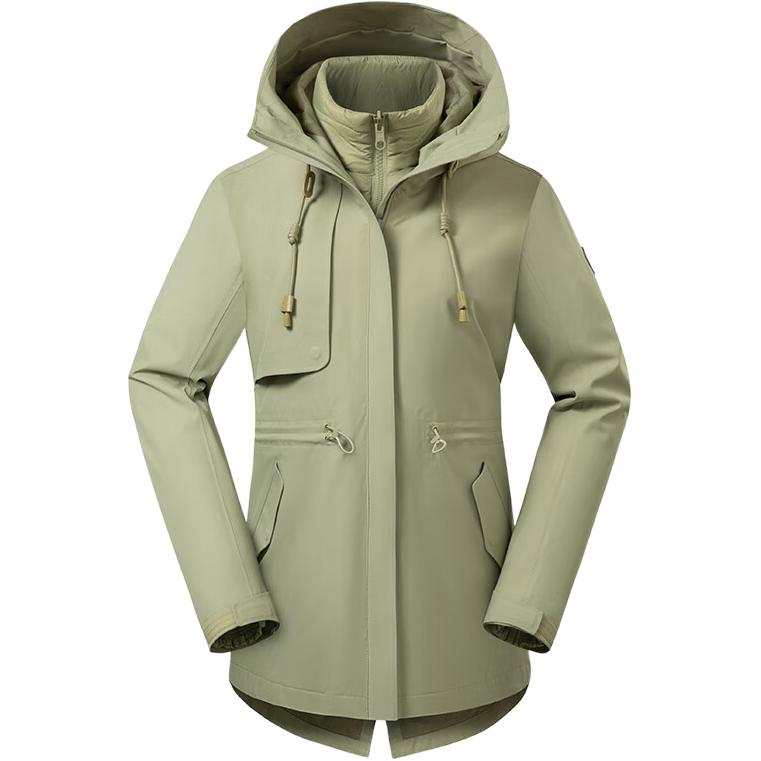 TOREAD Waterproof And Windproof Windbreaker Jacket Women's Pine Frost Green
