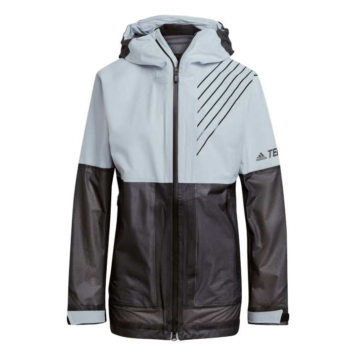 Adidas Adidas Waterproof, Windproof, Breathable, And Rainproof Windbreaker Jacket Women's Light Blue/Black