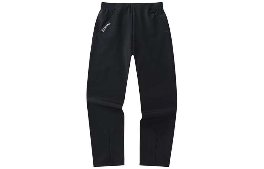 ANTA Variety Training Collection Casual Pants Women's Black Thickened And Fleece Lined Straight Fit Pants