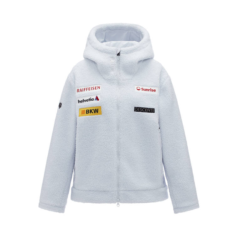 DESCENTE WOMEN'S SKI Faux Sherpa Knitted Fabric Sports Coat Women's