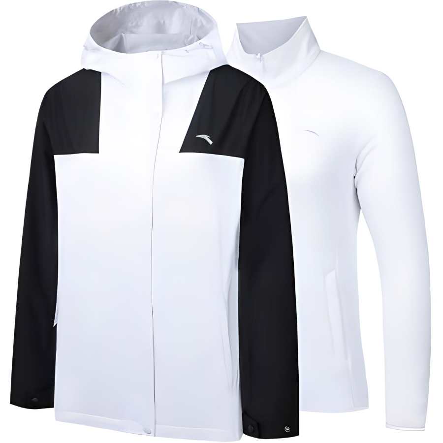 Anta Variety Training Collection Waterproof And Windproof To Keep Warm Windbreaker Jacket Women's Snowflake White