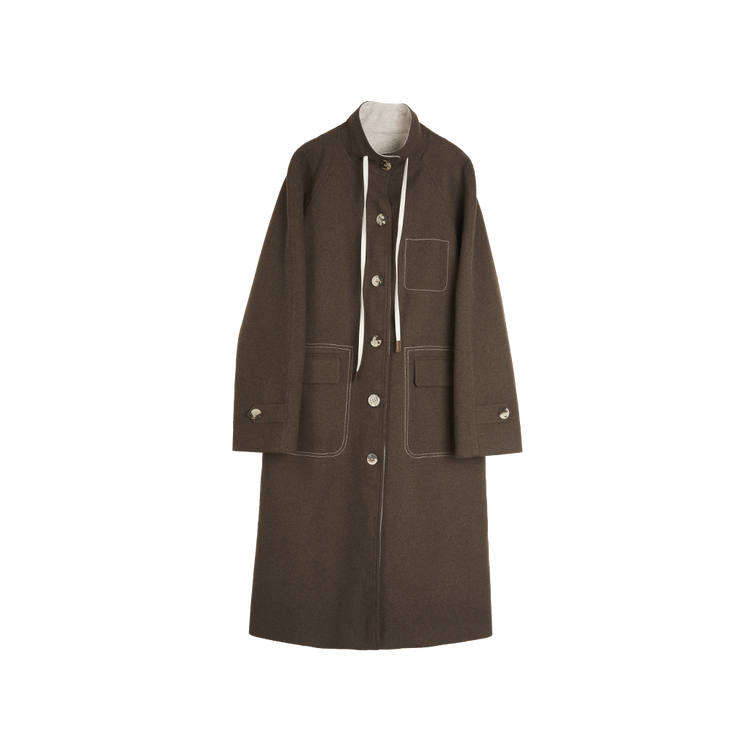 ELLE Coats Women's Coffee Stand Collar Moderate