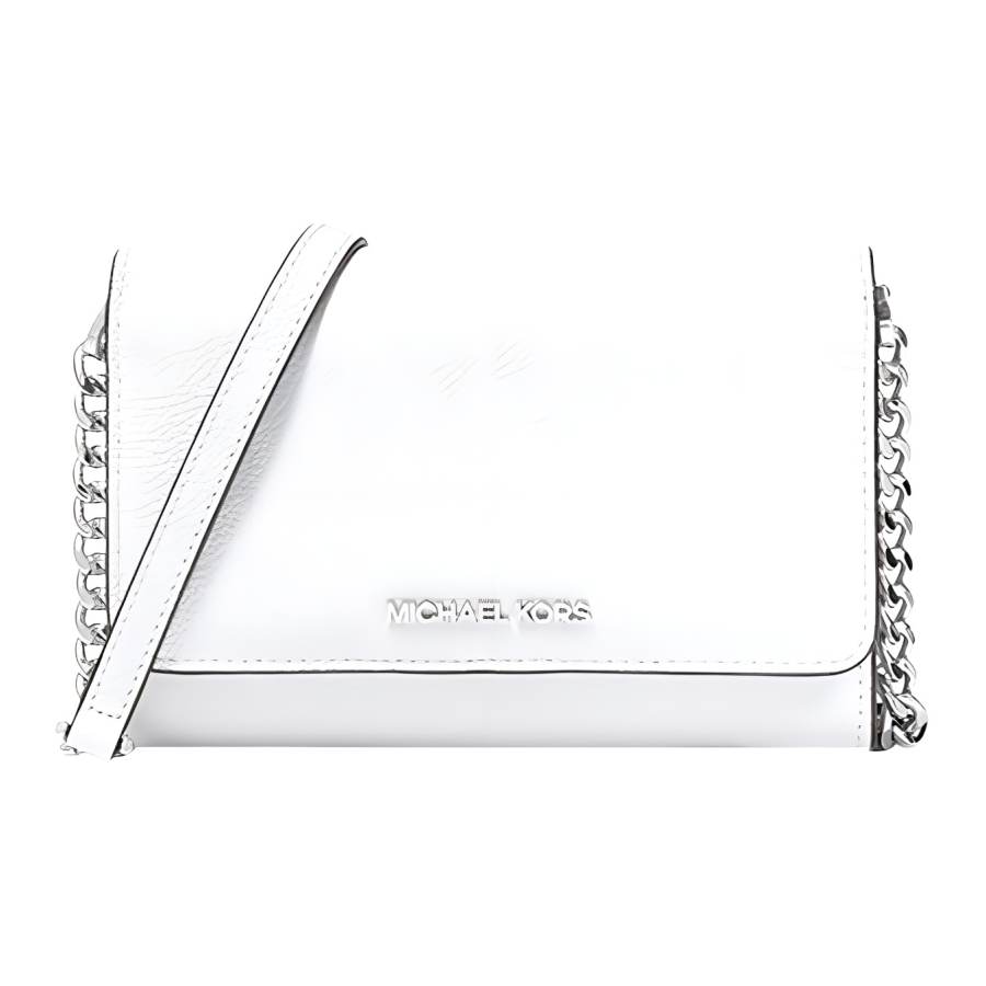 MICHAEL KORS Jet Set Travel Leather Envelope Bag, Crossbody Bag, Shoulder Bag Women's White