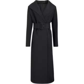 Alaia Coats Women's Black Hooded Moderate Straight Fit
