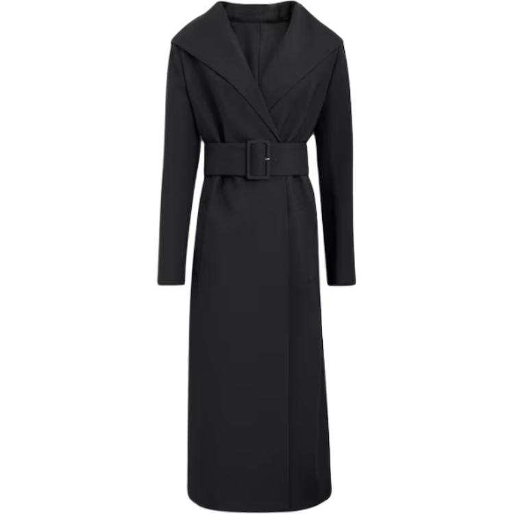 Alaia Coats Women's Black Hooded Moderate Straight Fit