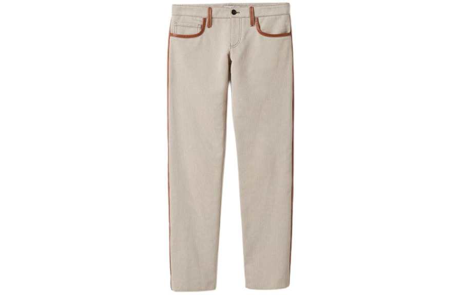 Miu Miu leather-trim canvas trousers