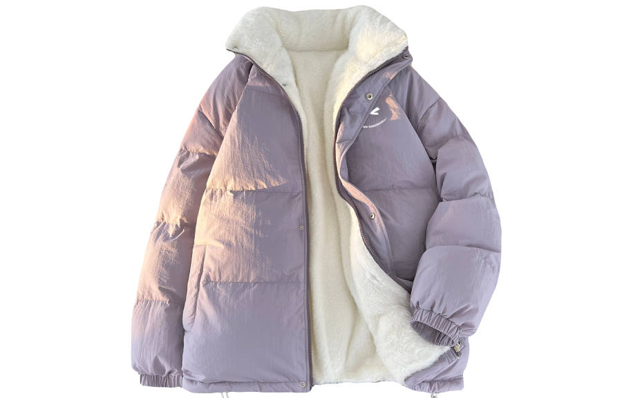 WARRIOR WARRIOR Puffer Jackets Unisex Stand Collar Thickened Padded Puffer Jacket
