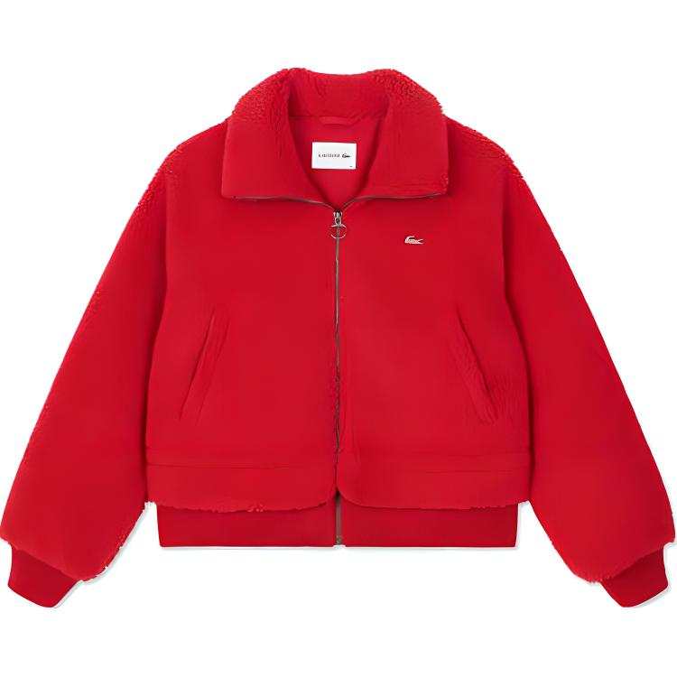 LACOSTE Blessing Snake Spring Festival Collection Velvet Jackets Women's Red Lapel Moderate