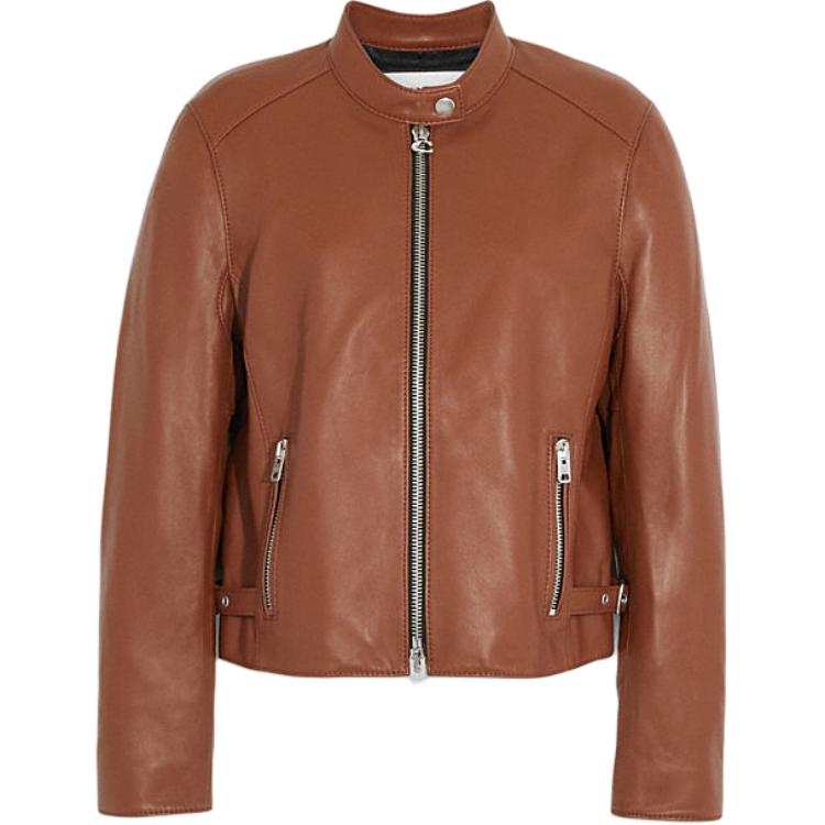 COACH COACH SS24 Leather Jacket Women's Brown