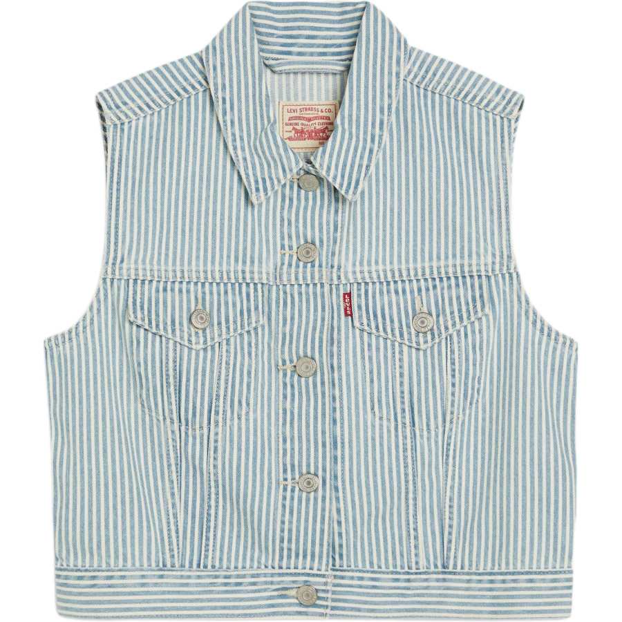 Levis Levis Vests Women's Light Blue Lapel Moderate Denim