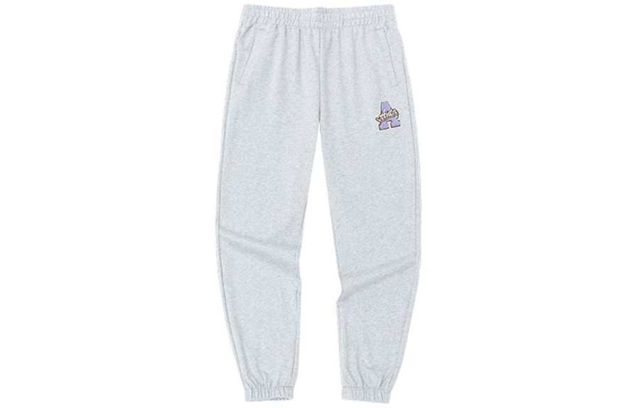 Anta Sports Fleece Lined And Thickened Thermal Casual Pants Women's Gray Heather Gray
