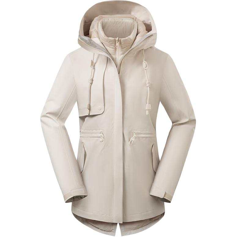 TOREAD Waterproof And Windproof Windbreaker Jacket Women's Polar White