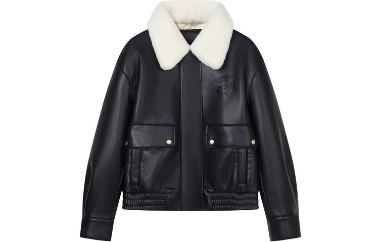 Teenie Weenie Leather Jacket Women's Black