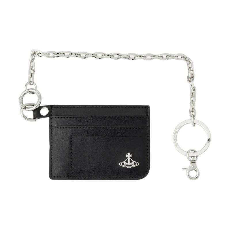 Vivienne Westwood Cow Leather Card Holder Unisex Black