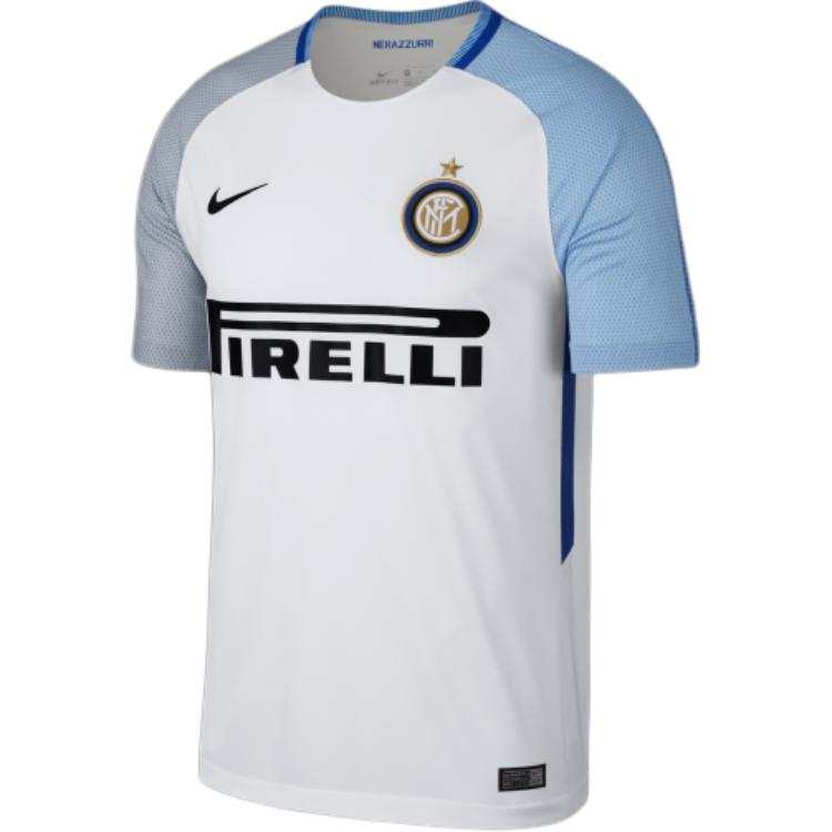 Nike Nike International Beige Blue Football Shirt Nike Inter Mediolan 2017/18 Stadium Away Soccer Jersey Fan Edition Men's