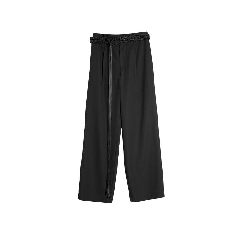 ELLE X XU ZHI XU ZHI Casual Pants Women's Black Moderate Straight Fit Pants