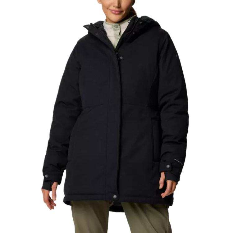 Columbia Coats Women's Black Hooded Moderate Straight Fit