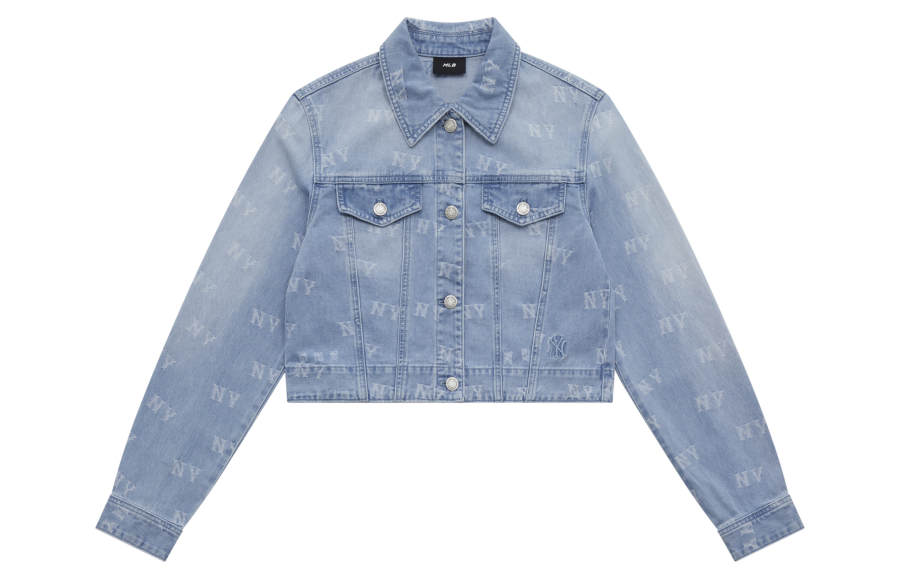 MLB MLB MONOGRAM SS25 Denim Jacket Women's Light Blue