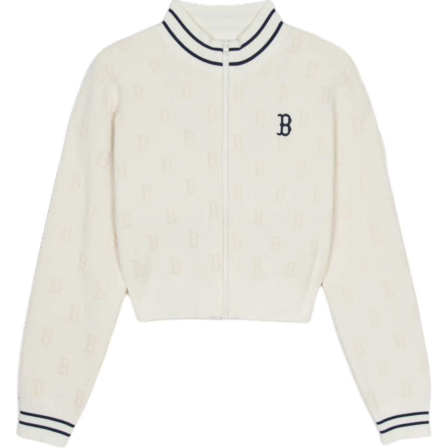 MLB Boston Red Sox Velvet feel Coat Women's Cream White