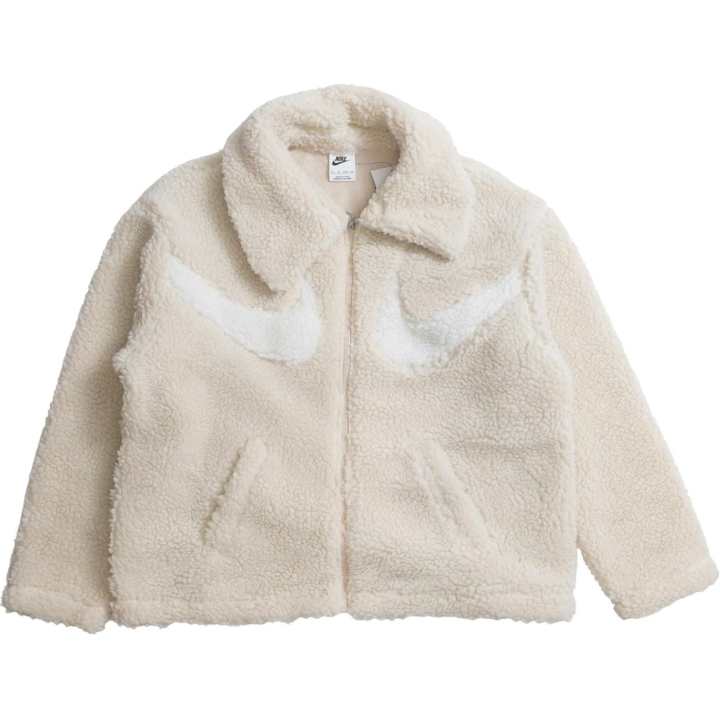 Nike Nike Swoosh Full Zip Sherpa Jacket Beige/White