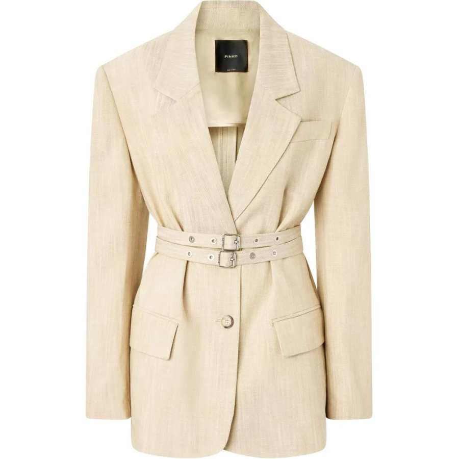 PINKO SS25 Business Suit Coat Women's Beige