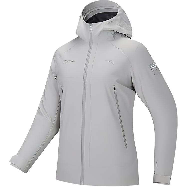Anta Variety Training Collection Water repellent Windbreaker Jacket Women's Sand Dune Gray