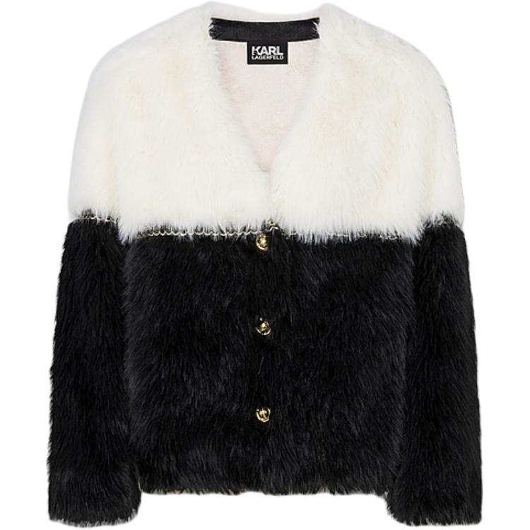 KARL LAGERFELD / Karl Lagerfeld Jeans Velvet feel Coat Women's Black White