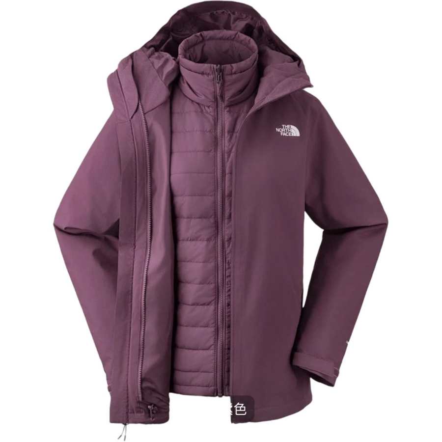 THE NORTH FACE Urban Exploration Waterproof And Windproof To Keep Warm Windbreaker Jacket Women's Two Piece Set Purple