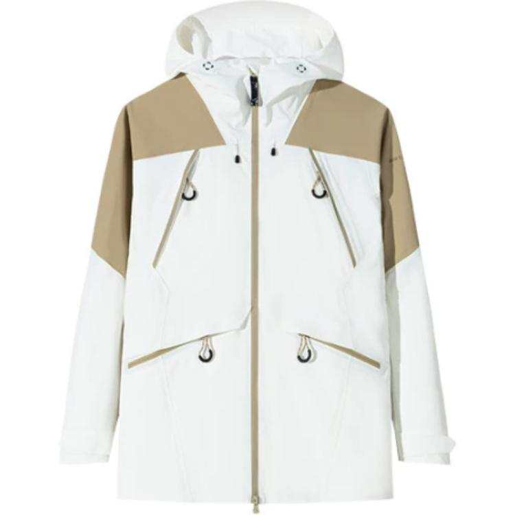 Anta Waterproof, Windproof, Abrasion Resistant, Thermal Windbreaker Jacket Women's Papyrus White/Autumn Seed Yellow