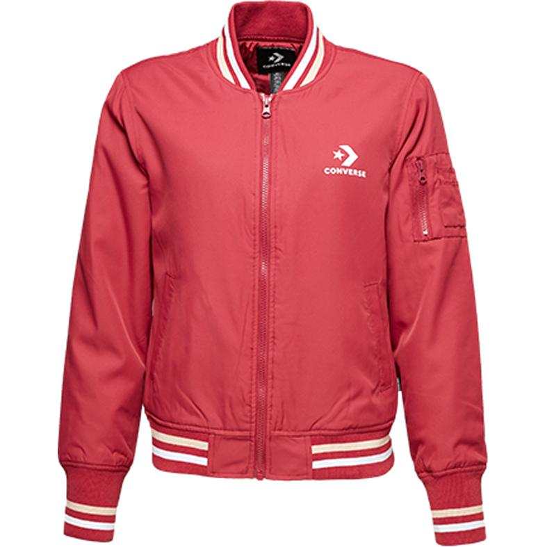 Converse Converse Women'ss Basic Padded Bomber Baseball Jacket Women's Red