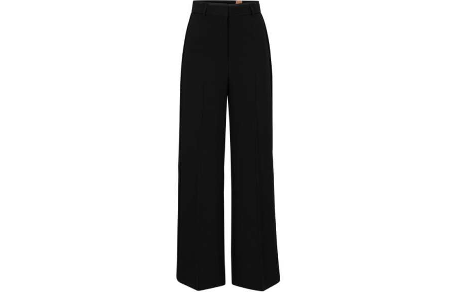 HUGO BOSS Casual Pants Women's Black Moderate Wide Leg Pants